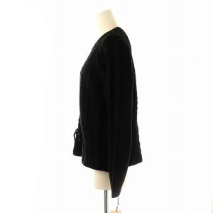 GRACE CONTINENTAL 23SS フローラル刺繍トップ ニット セーター 長袖 36 ブラック /ES OS