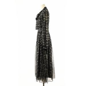 Diagram GRACE CONTINENTAL 24AW ハートキカプリントワンピース 36 ブラック ホワイト