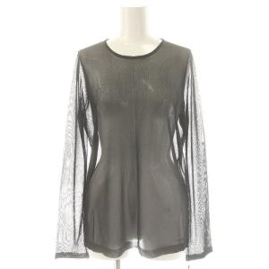 24AW シアークルーニットトップ カットソー 長袖 36 ブラック /DF OS