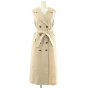 24AW バックプリーツトレンチワンピース ロング 36 ベージュ /DF OS