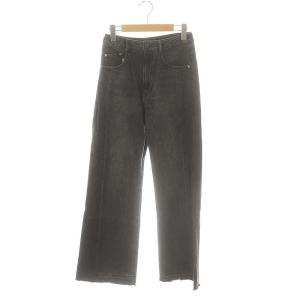 24AW サイド切替フレアデニムパンツ ジーンズ カットオフ 36 ブラック /DF OS