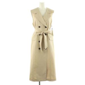 24AW バックプリーツトレンチワンピース ロング 36 ベージュ /HK OS