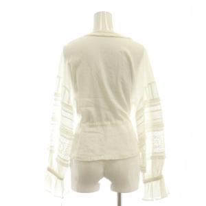 GRACE CONTINENTAL 24SS レースパッチブラウス 長袖 36 白 ホワイト