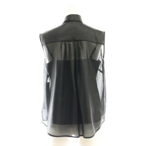 GRACE CONTINENTAL 24AW チンツボウタイノースリーブブラウス シアー シースルー 36 黒 ブラック 0124341013