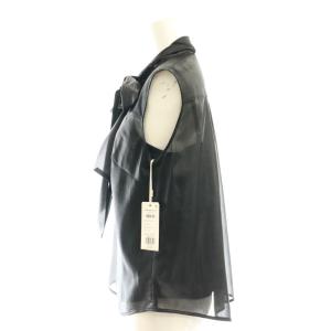 GRACE CONTINENTAL 24AW チンツボウタイノースリーブブラウス シアー シースルー 36 黒 ブラック 0124341013