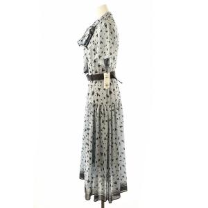Diagram GRACE CONTINENTAL 24AW ハートレオパードワンピース ロング 半袖 36 ブルーグレー ブラック