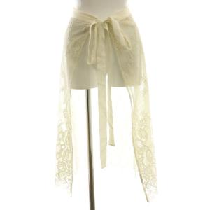 24AW レースオーバースカート ミモレ ロング 36 アイボリー 0324321069 /AT OS
