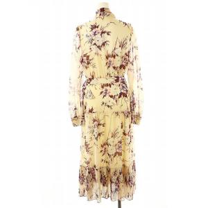 GRACE CONTINENTAL 23AW レトロブーケワンピース ロング 長袖 36 ライトベージュ マルチカラー /DO OS