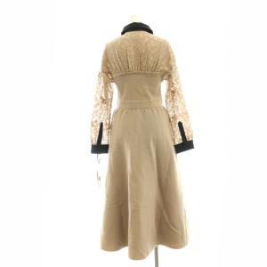 Diagram GRACE CONTINENTAL 23AW レースレイヤードニットワンピース ミモレ ロング スキッパー 36 モカ 0323339157
