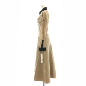 Diagram GRACE CONTINENTAL 23AW レースレイヤードニットワンピース ミモレ ロング スキッパー 36 モカ 0323339157