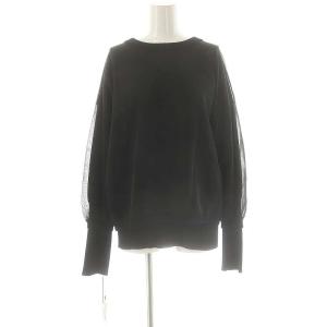 25SS シアーニットトップ 長袖 36 ブラック /HK OS