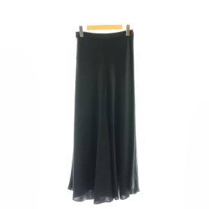 Grace Class 24SS サテンバイアスロングスカート フレア マキシ 36 黒 ブラック /AT OS