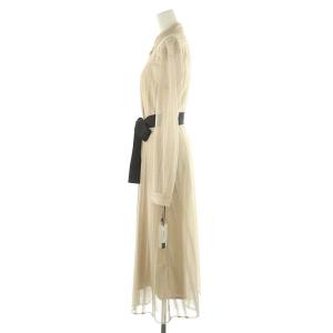 Diagram GRACE CONTINENTAL 24AW ストライプレース シャツワンピース インナー付き 38 ベージュ