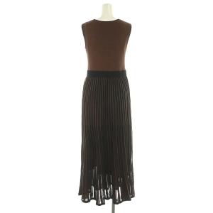 Diagram GRACE CONTINENTAL 24AW バイカラー ニット ワンピース インナー付き 36 茶 黒 /MI OS