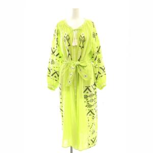 23SS キカカフタンワンピース マキシ ロング 36 黄緑 ライトグリーン 0323131037 /AT