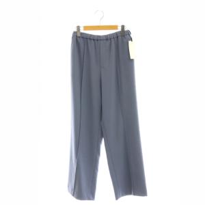 23AW ピンタックイージーパンツ ストレート センタープレス 36 青 ブルー /AT OS