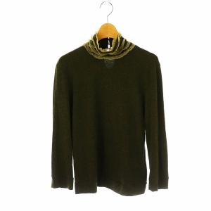 レースタートルネックトップス カットソー 長袖 44 カーキ /DF OS