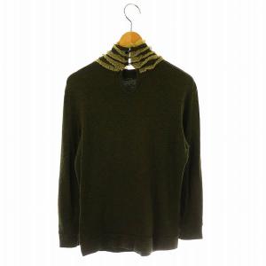 RED VALENTINO REDVALENTINO レースタートルネックトップス カットソー 長袖 44 カーキ /DF OS