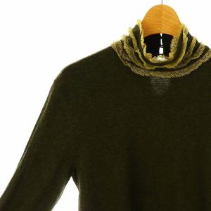 RED VALENTINO REDVALENTINO レースタートルネックトップス カットソー 長袖 44 カーキ /DF OS