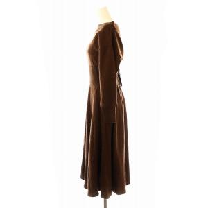 FRAY I.D ウールカシミアレースアップニットワンピース ミモレ ロング 長袖 F 茶 ブラウン /AT OS