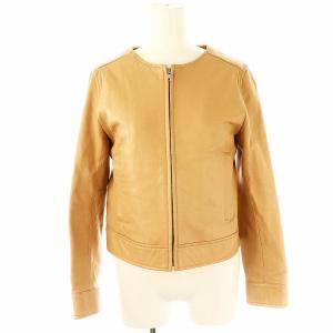 ノーカラーレザージャケット 1 ベージュ /MI OS