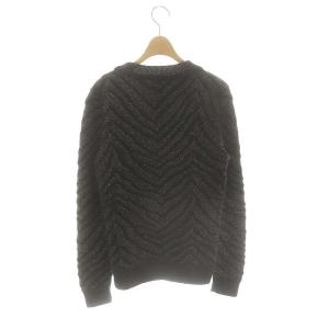 SAINT LAURENT PARIS モヘヤ ウール ラメ 総柄ニット セーター 長袖 XS ブラック 536675 /HK OS