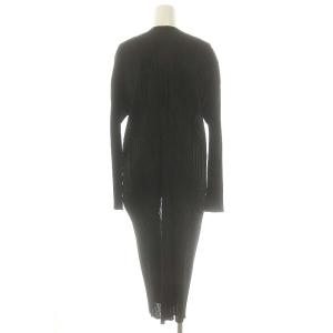 PLEATS PLEASE ISSEY MIYAKE ダブルカラーロングカーディガン プリーツ 3 黒 紺
