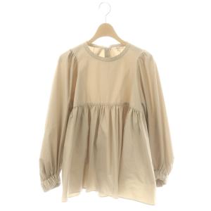 コットンバックリボンブラウス 長袖 36 ベージュ /HK OS