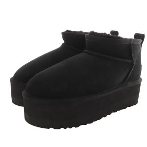 UGG australia クラシック ウルトラ ミニ プラットフォーム ムートンブーツ ショート 6 黒 ブラック /SR35