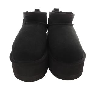 UGG australia クラシック ウルトラ ミニ プラットフォーム ムートンブーツ ショート 6 黒 ブラック /SR35