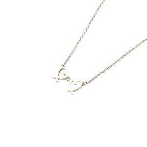 TIFFANY&Co. パロマピカソ ダブルラビングハート ネックレス ペンダント ダイヤ シルバー色 /SR18 OH