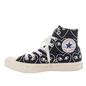 プレイコムデギャルソン チャックテイラー スニーカー ハイカット 総柄 キャンバス US5 ブラック 1CL704