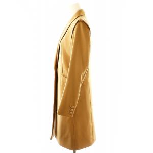 BORDERS at BALCONY ウール混 ショールカラーコート ロング 36 ベージュ /MI OS