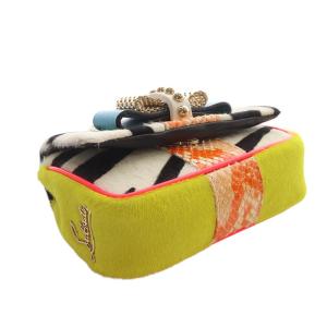 Christian Louboutin ゼブラ柄 ミニショルダーバッグ イエロー ホワイト