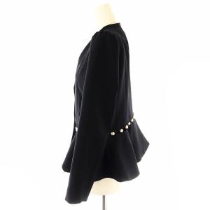 Chesty パール ジャケット ノーカラー 1 紺 ネイビー