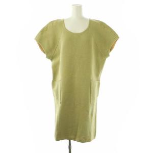 ワンピース ストレッチニット ショートスリーブ S ベージュ /MI OS