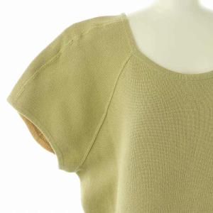 ALAIA ワンピース ストレッチニット ショートスリーブ S ベージュ /MI OS