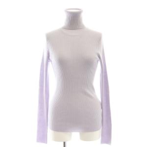 23AW プルミエールウールリブ タートルネックプルオーバー ニット カットソー F 紫 パープル