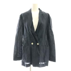 23SSフレンチリネンジャケット テーラード 背抜き 38 ネイビー /DO OS