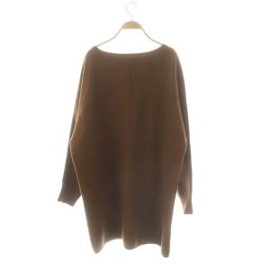 Spick&Span 23AW 縮絨 ワンピース ニット ひざ丈 長袖 ブラウン