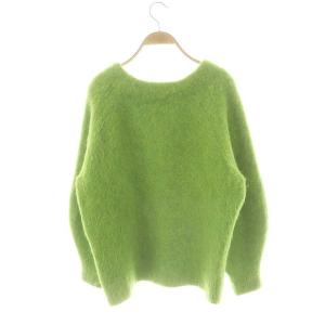 Spick&Span 23AW アルパカ混ボリュームスリーブニット セーター 長袖 ライトグリーン /DF OS