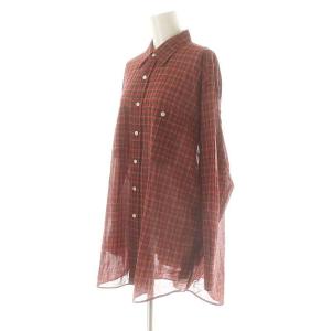 Spick&Span 24SS コットンボイルチェックシャツ 長袖 レッド ブラック /DF OS
