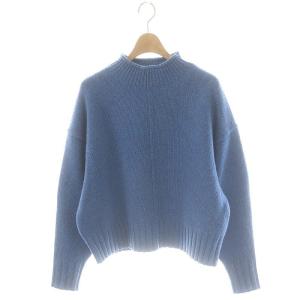 ラムカシミヤ ビルドネックプルオーバー ニット セーター 長袖 S ブルー /DF OS