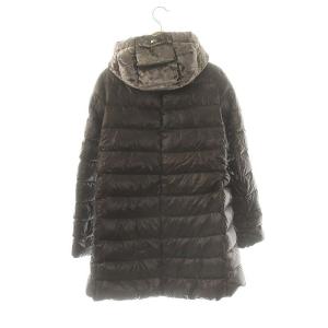 HERNO ベロア切替ダウンジャケット 38 ダークブラウン PI053DR 12017