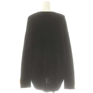 VALENTINO ウール ニット セーター ローズモチーフ L ブラック オフホワイト 4B3KC52Q8DA