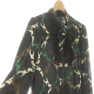 Grace Class ホースプリントボウタイブラウス 長袖 36 ブラック