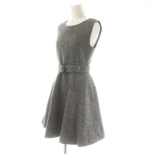 To b. by agnes b. ツイード ノースリーブ ワンピース 膝丈 36 ブルー /HK OS