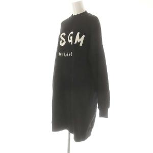 MSGM ロゴ 裏起毛 スウェット ワンピース XS 黒 /MI OS