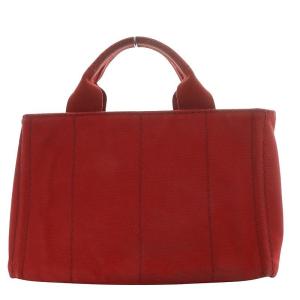 PRADA ミニ カナパ トートバッグ レッド