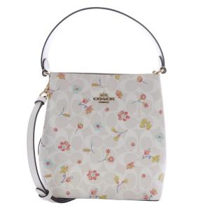 ショルダーバッグ タウンバケット フローラル 2way ハンドバッグ 白 ホワイト べージュ C8610